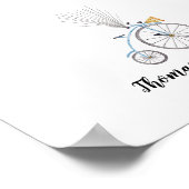 Poster Aquarelle Bicycle Peinture Doigts Livre d'invités (Coin)