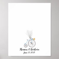 Aquarelle Bicycle Peinture Doigts Livre d'invités