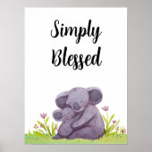 Poster Aquarelle Bienheureuse Koala Oear Nursery (Devant)