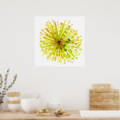 Poster Aquarelle blanche fleur sauvage jaune (Cuisine)
