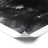 Poster Aquarelle blanche noire Forêt de Foggy (Coin)