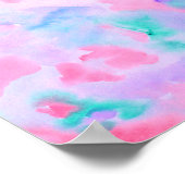 Poster Aquarelle bleu Abstrait (Coin)