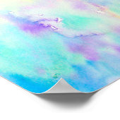Poster Aquarelle bleu Abstrait violet paysage Imprimer (Coin)