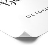 Poster Aquarelle bleu clair et or baby shower garçon (Coin)