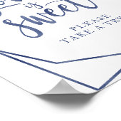 Poster Aquarelle bleu Dusty L'amour floral est signe doux (Coin)