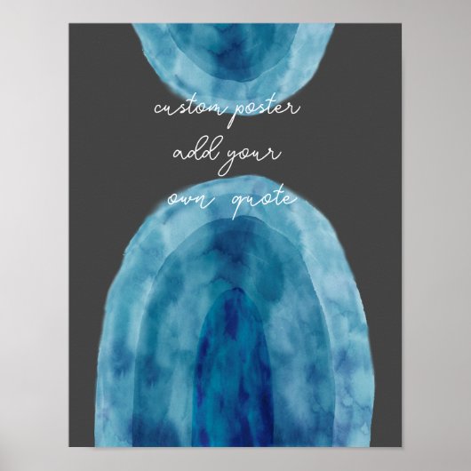Poster aquarelle bleu et gris ajouter du texte personnali (Devant)