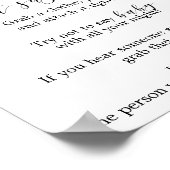 Poster Aquarelle bleu et or ne pas dire signe bébé (Coin)