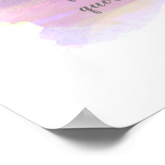 Poster aquarelle bleu et violet ajouter votre propre devi (Coin)