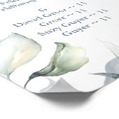 Poster Aquarelle bleu foncé Rose Alpha Seize Chart (Coin)