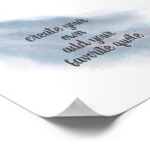 Poster aquarelle bleu gris ajouter un guillemet (Coin)