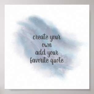 Poster aquarelle bleu gris ajouter un guillemet
