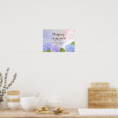 Poster Aquarelle bleu Hydrangea Mariage en cours (Cuisine)