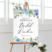 Poster Aquarelle Bleu Hydrangée Fleurs de nuptiale Déjeun