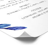 Poster Aquarelle bleu marine mariage alcool bar (Coin)