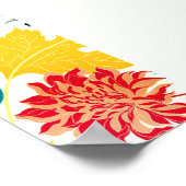 Poster Aquarelle bleu naturel Jaune Mariage de tournesols (Coin)