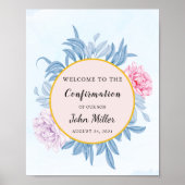 Poster Aquarelle bleu pâle - Confirmation Bienvenue (Devant)