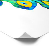 Poster Aquarelle bleu paon (Coin)