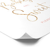 Poster Aquarelle bleu rose floral Les bébés sont doux (Coin)