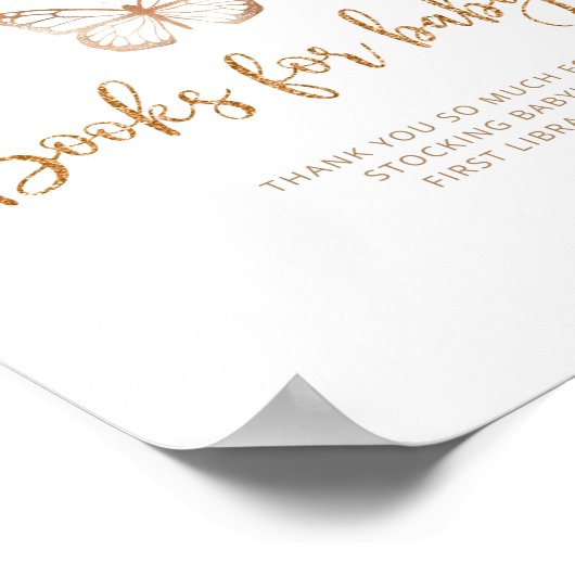 Poster Aquarelle bleu rose papillon Livres pour bébé (Coin)