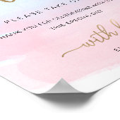 Poster Aquarelle bleu rose Symbole Gold Faveurs (Coin)