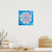 Poster Aquarelle bleu rose violet enchantée Mandala (Cuisine)