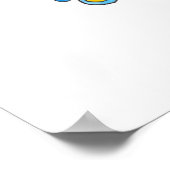 Poster Aquarelle bleu turquoise Mandala (Coin)