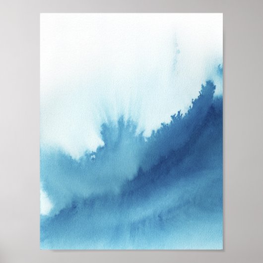 Poster Aquarelle bleue (Devant)