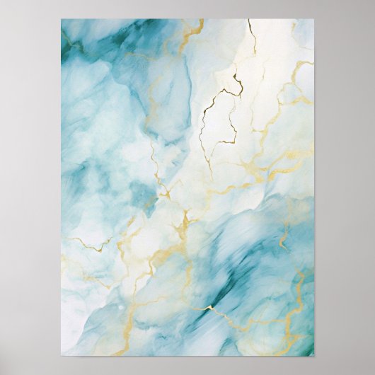 Poster Aquarelle bleue (Devant)