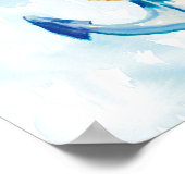 Poster Aquarelle bleue Ancre 3 (Coin)