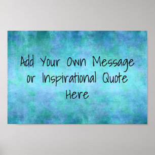 Poster Aquarelle bleue motivationnelle