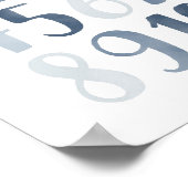 Poster Aquarelle bleue Numéros Décor de pépinière pédagog (Coin)