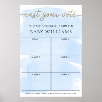 Aquarelle Bleue Publiez Votre Vote Nom Du Bébé Vot