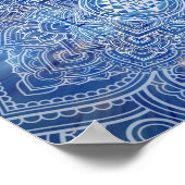 Poster Aquarelle bleue Sri Yantra / Sri Chakra (Coin)