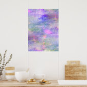 Poster aquarelle bleue transparente, rose arrière - plan  (Cuisine)