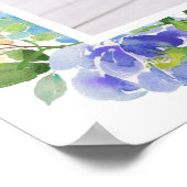 Poster Aquarelle Blue Hydrangea Frame Photo Graduation (Coin)