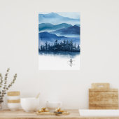 Poster Aquarelle Blue Mountains Paysage Pittoresque (Cuisine)