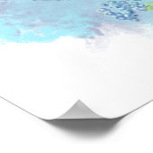 Poster Aquarelle Bluebird Garden Oiseau Art (Coin)