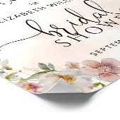 Poster Aquarelle Blush Floral Douche de bienvenue (Coin)