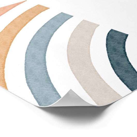Poster Aquarelle Boho arc-en-ciel (Coin)