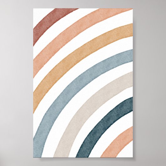 Poster Aquarelle Boho arc-en-ciel (Devant)
