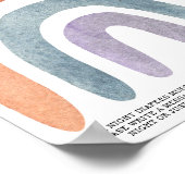 Poster Aquarelle Boho Arc-en-ciel Late Night couches Post (Coin)