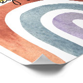 Poster Aquarelle Boho Arc-en-ciel - nom de l'alimentation (Coin)