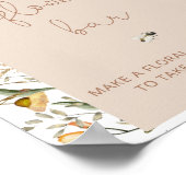 Poster Aquarelle Boho Chic Floral Bar (Coin)