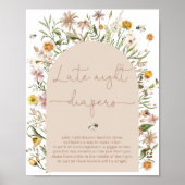 Poster Aquarelle Boho Fleur sauvage Late Night Diapeurs J (Devant)