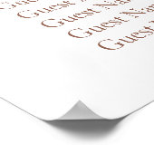 Poster Aquarelle Boho Floral Mariage Cartes de sièges (Coin)