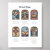 Poster Aquarelle boho l'affiche de prière du seigneur (Devant)