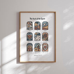 Poster Aquarelle boho le fruit de l'affiche spirituelle