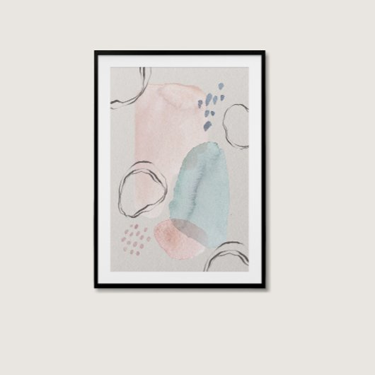 Poster Aquarelle Boho moderne Abstraite esthétique Mur Ar