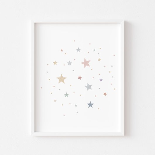Poster Aquarelle Boho pastel stars print