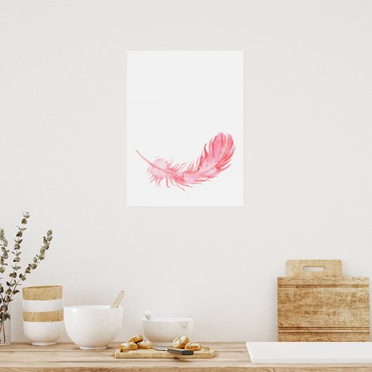 Poster Aquarelle Boho Pink Feature Imprimer (Cuisine)